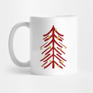 Red and gold spiky Christmas tree Mug